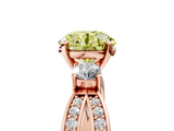 Rose gold Three-Stone Fancy Yellow Round  Cut Diamond Twist Band with Prong Setting_5