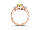 Rose gold Three-Stone Fancy Yellow Round  Cut Solitaire Ring with Prong Setting_6