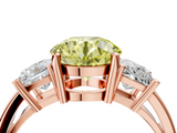 Rose gold Three-Stone Fancy Yellow Round  Cut Solitaire Ring with Prong Setting_7