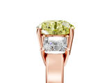Rose gold Three-Stone Fancy Yellow Round  Cut Solitaire Ring with Prong Setting_8