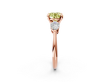 Rose gold Three-Stone Fancy Yellow Round  Diamond Ring with Pear Side Stones in Four-Prong Setting_2