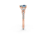 Rose gold Three-Stone Heart Cut Aquamarine Pavé Band with Four-Prong Setting_2