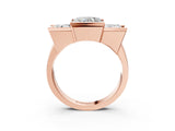 Rose gold Three Stone Heart Cut Cut Channel Set Diamond Ring_6