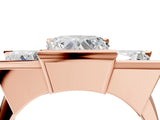 Rose gold Three Stone Heart Cut Cut Channel Set Diamond Ring_7