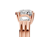 Rose gold Three-Stone Heart Cut Cut Classic Band Prong Setting Ring_12