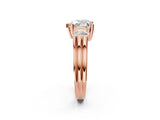 Rose gold Three-Stone Heart Cut Cut Classic Band Prong Setting Ring_9