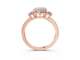 Rose gold Three-Stone Heart Cut Cut Diamond Pavé Band with Prong Setting_18