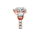 Rose gold Three-Stone Heart Cut Cut Diamond Pavé Band with Prong Setting_20