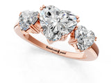 Rose gold Three-Stone Heart Cut Cut Diamond Ring with Channel Set Band and Four-Prong Setting_8