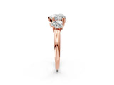 Rose gold Three-Stone Heart Cut Cut Diamond Ring with Channel Set Band and Four-Prong Setting_9