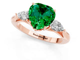 Rose gold Three-Stone Heart Cut Cut Diamond Ring with Pear Side Stones in Four-Prong Setting_1