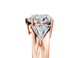 Rose gold Three-Stone Heart Cut Cut Diamond Ring with Trillion Side Stones on a Split Shank Band_18