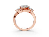 Rose gold Three-Stone Heart Cut Cut Diamond Split Shank Prong Set Ring_6