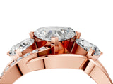 Rose gold Three-Stone Heart Cut Cut Diamond Split Shank Prong Set Ring_7