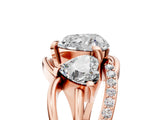 Rose gold Three-Stone Heart Cut Cut Diamond Split Shank Prong Set Ring_8