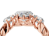 Rose gold Three-Stone Heart Cut Cut Milgrain Pavé Engagement Ring_11