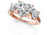 Rose gold Three-Stone Heart Cut Cut Solitaire Ring with Classic Prong Setting_4