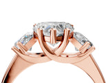 Rose gold Three-Stone Heart Cut Cut Solitaire Ring with Classic Prong Setting_7