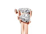 Rose gold Three-Stone Heart Cut Cut Solitaire Ring with Classic Prong Setting_8