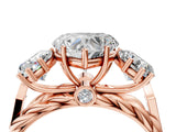 Rose gold Three-Stone Heart Cut Diamond Braided Band Ring with Four-Prong Setting_41