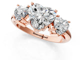 Rose gold Three-Stone Heart Cut Diamond Engagement Ring with Prong Setting on a White Gold Band_31