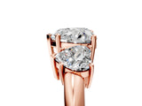 Rose gold Three-Stone Heart Cut Diamond Engagement Ring with Prong Setting on a White Gold Band_35