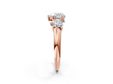 Rose gold Three-Stone Heart Cut Diamond Engagement Ring with Prong Setting_5