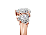 Rose gold Three-Stone Heart Cut Diamond Engagement Ring with Prong Setting_8