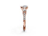 Rose gold Three-Stone Heart Cut Diamond Pavé Band with Four-Prong Setting_38
