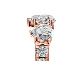 Rose gold Three-Stone Heart Cut Diamond Pavé Band with Prong Setting_8
