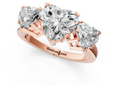 Rose gold Three-Stone Heart Cut Diamond Ring with Channel Set Band and Four-Prong Setting_19