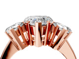 Rose gold Three-Stone Heart Cut Diamond Ring with Channel Set Band and Four-Prong Setting_22