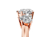 Rose gold Three-Stone Heart Cut Diamond Ring with Channel Set Band and Four-Prong Setting_23