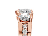 Rose gold Three-Stone Heart Cut Diamond Ring with Channel-Set Band and Four-Prong Setting_57