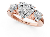 Rose gold Three-Stone Heart Cut Diamond Ring with Channel-Set Band and Four-Prong Setting_66