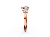Rose gold Three-Stone Heart Cut Diamond Ring with Channel-Set Band and Four-Prong Setting_67