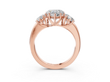 Rose gold Three-Stone Heart Cut Diamond Ring with Channel-Set Band and Four-Prong Setting_68
