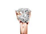 Rose gold Three-Stone Heart Cut Diamond Ring with Channel-Set Band and Four-Prong Setting_70