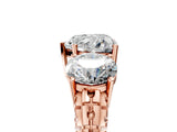 Rose gold Three-Stone Heart Cut Diamond Ring with Channel-Set Band and Prong Setting_11