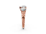 Rose gold Three-Stone Heart Cut Diamond Ring with Channel-Set Band and Prong Setting_8