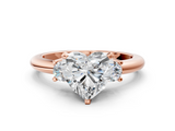 Rose gold Three-Stone Heart Cut Diamond Solitaire with Prong Setting and Classic Band_53