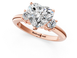 Rose gold Three-Stone Heart Cut Diamond Solitaire with Prong Setting and Classic Band_54