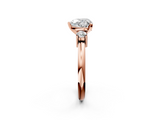 Rose gold Three-Stone Heart Cut Diamond Solitaire with Prong Setting and Classic Band_55