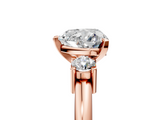 Rose gold Three-Stone Heart Cut Diamond Solitaire with Prong Setting and Classic Band_58