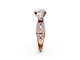 Rose gold Three-Stone Heart Cut Diamond Twist Band with Prong Setting_45