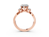 Rose gold Three-Stone Heart Cut Diamond Twist Band with Prong Setting_46