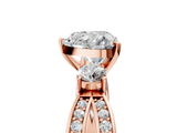 Rose gold Three-Stone Heart Cut Diamond Twist Band with Prong Setting_48