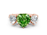 Rose gold Three-Stone Heart Cut Peridot Braided Band Ring with Four-Prong Setting_12