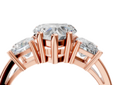 Rose gold Three-Stone Heart Cut Solitaire Ring with Prong Setting_7