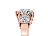 Rose gold Three-Stone Heart Cut Solitaire Ring with Prong Setting_8